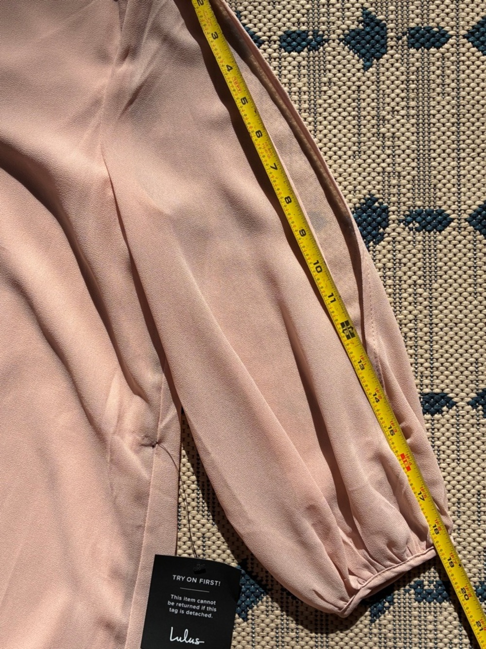 Lulu's Cold Shoulder V-Neck "Shifting Dears" Mini Dress in Pale Peach / Blush - Picture 9 of 11